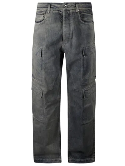 Rick Owens Drkshdw Straight Leg Cargo Jeans With Multiple Pockets In Gray