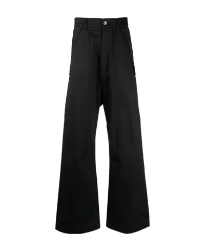 Rick Owens Drkshdw Straight-leg Organic-cotton Trousers In Black