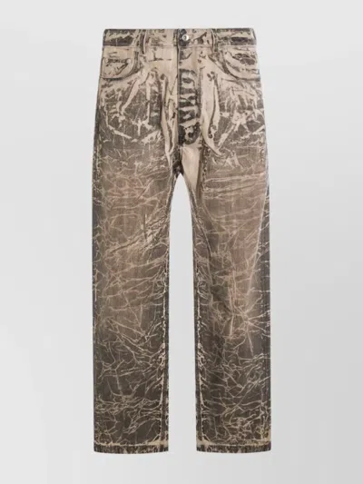 RICK OWENS DRKSHDW STRAIGHT LEG TROUSERS WITH DISTINCTIVE PRINT
