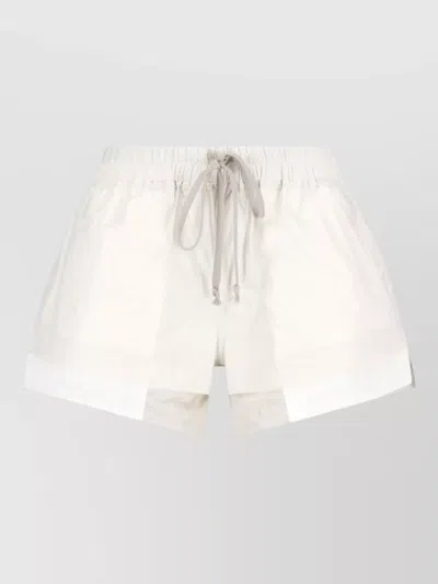 Rick Owens Drkshdw Straight Shorts Lightweight Fabric Side Slits In White