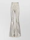 Rick Owens Drkshdw Straight Trousers Flared Metallic Finish In Neutral