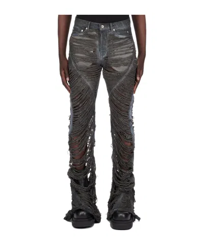 Rick Owens Drkshdw Straight Tube Five Bags Of Jeans In Black