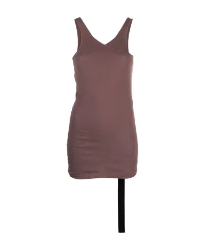 Rick Owens Drkshdw Strap-detail Cotton Tank Top In Brown