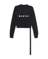 Rick Owens Drkshdw Strap-detail Cropped Cotton Sweater In Black