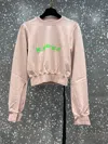 Rick Owens Drkshdw Strap-detail Cropped Cotton Sweater In Pink