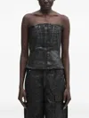Rick Owens Drkshdw Strapless Frayed-hem Vest In Black