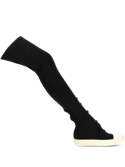 Rick Owens Drkshdw Stretch-fabric Sock Boots In Black
