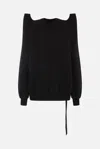 Rick Owens Drkshdw Structured-shoulders Cotton Sweatshirt In Black