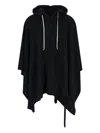 Rick Owens Drkshdw Asymmetric Hem Hooded Sweatshirt Design In Black