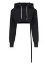 Rick Owens Drkshdw Cropped Hoodie In Black