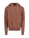 Rick Owens Drkshdw Hooded Sweatshirt With Ribbed Cuffs And Hem In Brown
