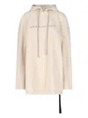Rick Owens Drkshdw Graphic Print Hooded Sweatshirt In White