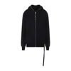 Rick Owens Drkshdw Gimp Zip-up Hooded Sweatshirt In Black