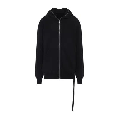 Rick Owens Drkshdw Gimp Zip-up Hooded Sweatshirt In Black