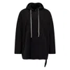 Rick Owens Drkshdw Asymmetrical Hem Long Sleeve Hoodie In Black