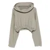 Rick Owens Drkshdw Drawstring Hoodie In Gray