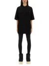 Rick Owens Drkshdw Short Sleeve Round Neck Top In Black