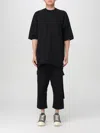 Rick Owens Drkshdw Drkshdw By Rick Owens Relaxed Fit Black Cotton T-shirt With Crew Neckline In Black