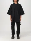 Rick Owens Drkshdw 'jumbo' Black Crewneck T-shirt With Oversized Band In Cotton Man In Schwarz