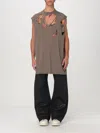 Rick Owens Drkshdw Sleeveless Crew Neck Top With Distressed Detailing In Grau