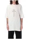 Rick Owens Drkshdw Graphic Print Oversized Crewneck T-shirt In Milk