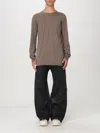 Rick Owens Drkshdw Hustler T Long Sleeve Crew Neck In Brown