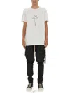 Rick Owens Drkshdw Graphic Print Oversized Crewneck T-shirt In White