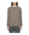 Rick Owens Drkshdw Hustler T Long Sleeve Crew Neck In Brown