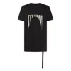 Rick Owens Drkshdw Black Crewneck T-shirt With Logo Print On The Front In Cotton Man In Black