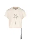 Rick Owens Drkshdw Level T Cropped Cotton T-shirt In White