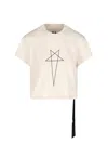 Rick Owens Drkshdw Level T Cropped Cotton T-shirt In White