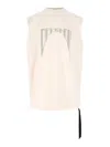 Rick Owens Drkshdw Tank Top With "tarp" Lace In White