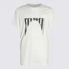Rick Owens Drkshdw White Crewneck T-shirt With Logo Print On The Front In Cotton Man In White