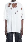 Rick Owens Drkshdw Hollywood Tommy T In Cotton Gauze Jersey In Neutral