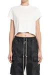Rick Owens Drkshdw Porterville Cropped Small Level Tee In White