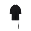 Rick Owens Drkshdw Tommy Turtleneck Short Sleeve Tie Top In Black