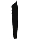Rick Owens Drkshdw One Shoulder Maxi Dress With Side Slit In Black