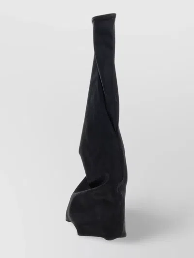 Rick Owens Drkshdw Tall Shaft Textured Finish Boots In Black