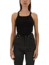 Rick Owens Drkshdw Drkshdw By Rick Owens Fitted Black Cotton Tank Top
