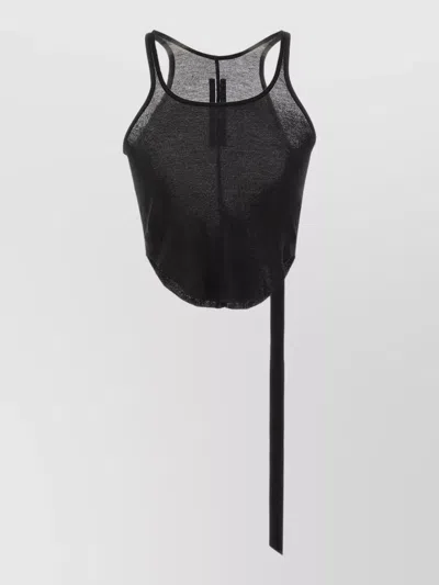 Rick Owens Drkshdw Tank Top Asymmetric Hem Racerback Scoop Neck In Black