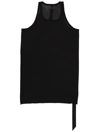 Rick Owens Drkshdw Tank Top Loose Cut Asymmetrical Hem In Black