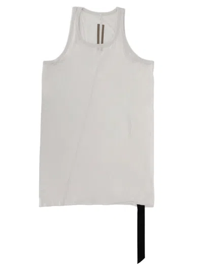 Rick Owens Drkshdw Extended Length Cotton Striped Tank Top In White