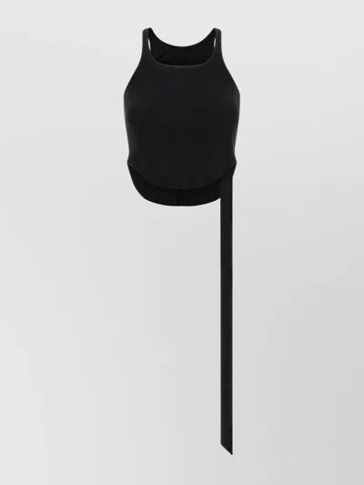 RICK OWENS DRKSHDW TANK TOP WITH ASYMMETRIC HEM AND SCOOP NECK