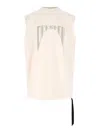Rick Owens Drkshdw Tank Top With "tarp" Lace In Cream