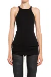 Rick Owens Drkshdw Rick Owens Raw Cut Hem Sleeveless Tank Top In Black