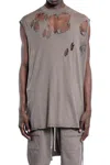 Rick Owens Drkshdw Tarp Tank Top In Brown