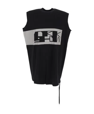 Rick Owens Drkshdw Tarp Logo-print Organic Cotton Top In Black