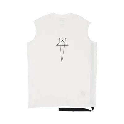 Pre-owned Rick Owens Drkshdw Tarp T 'milk/black' In White