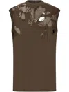 Rick Owens Drkshdw Sleeveless Crew Neck Top With Distressed Detailing In Grey