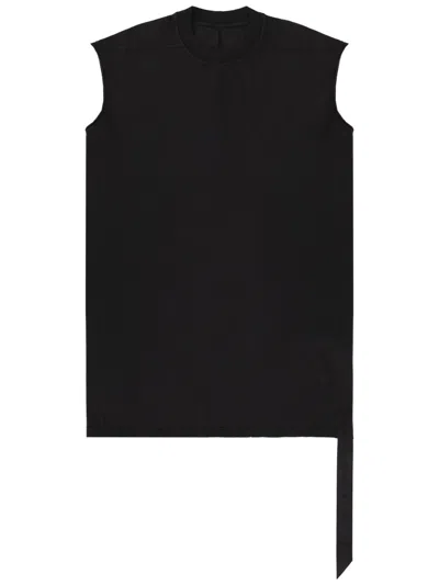 Rick Owens Drkshdw Tarp-t Cotton Asymmetrical Tank Top In Black